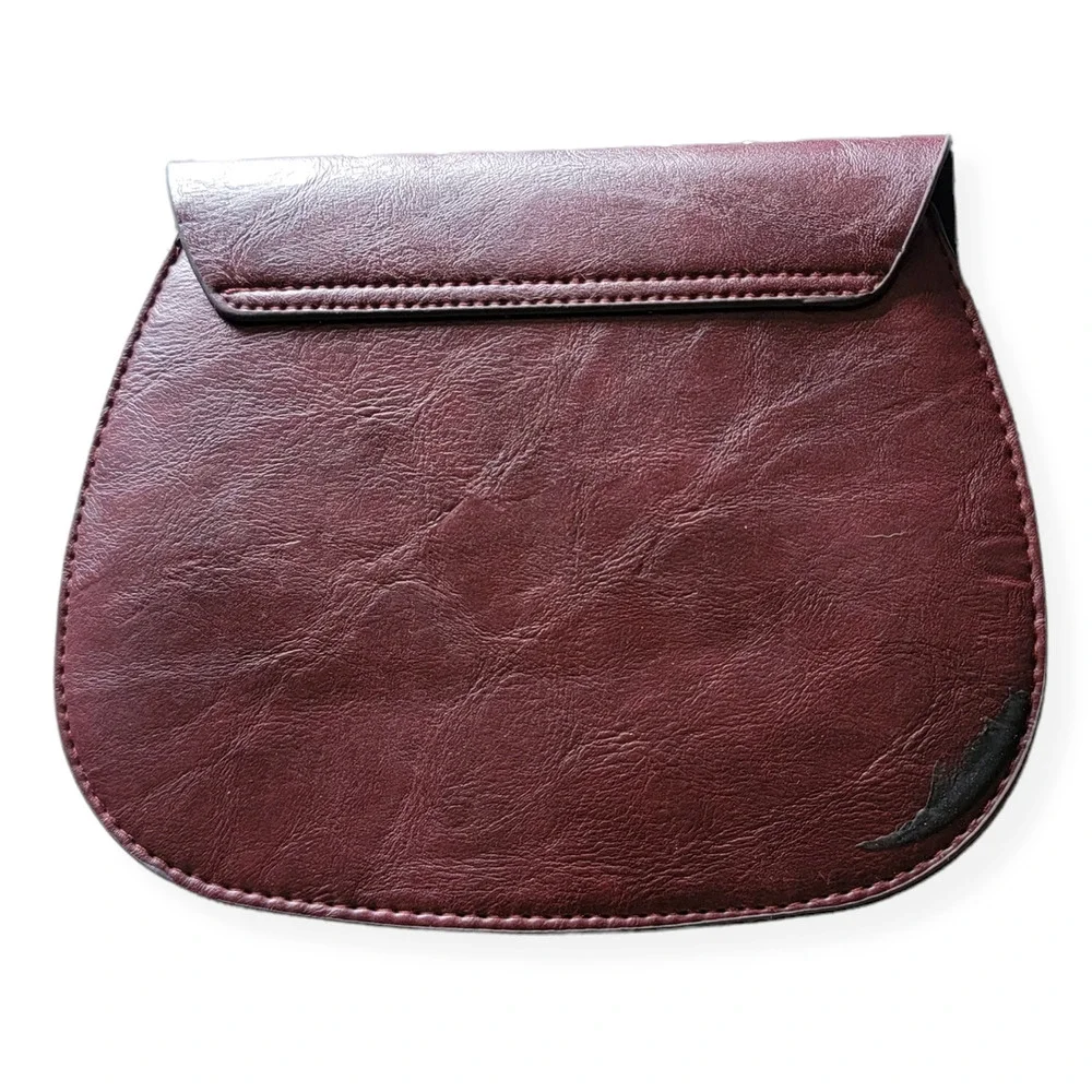 Burgundy Shoulder Bag|Burgundy Purse|Clutch|Bag - Picture 2 of 5